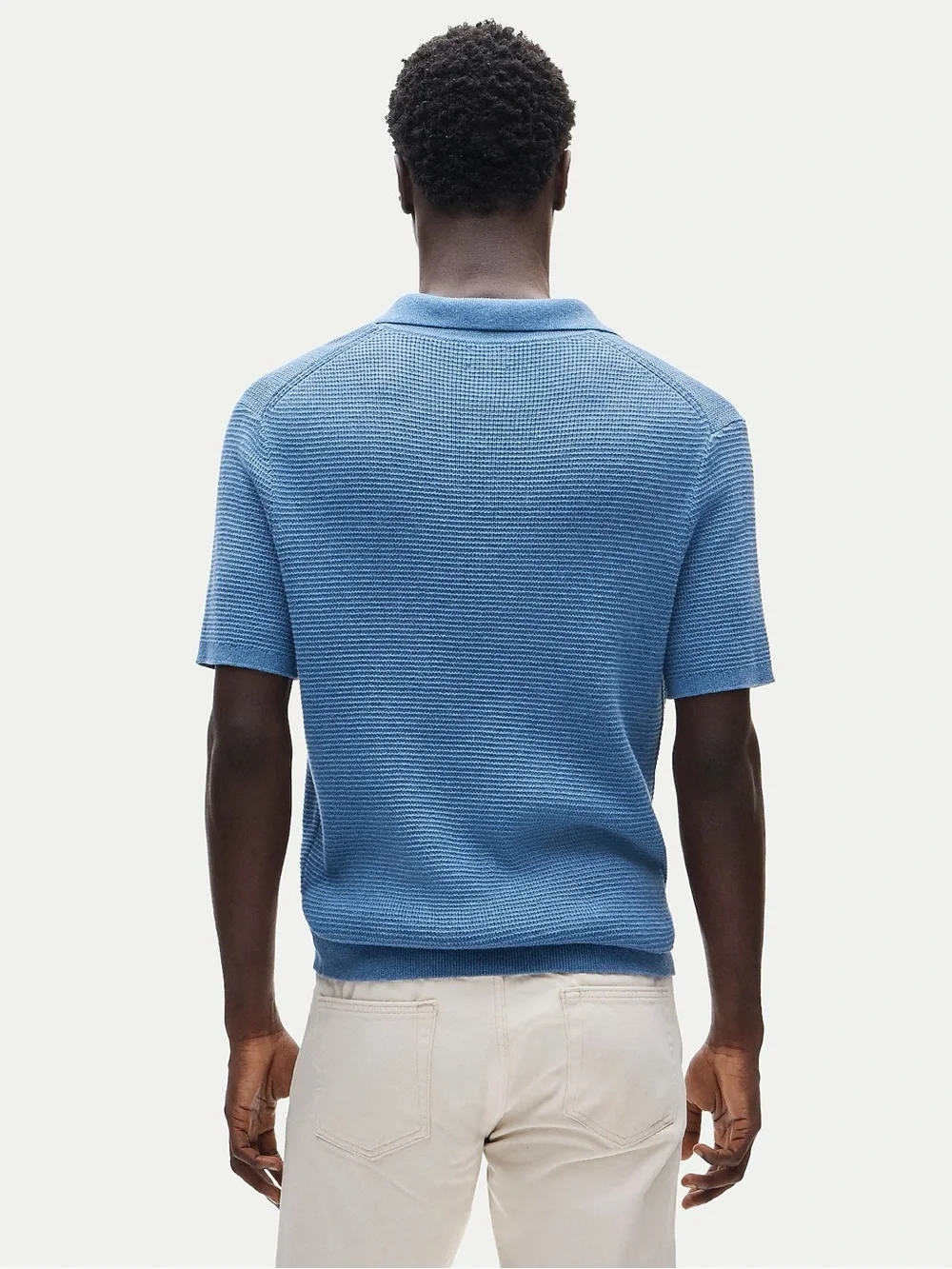 J.Crew Men’s XXL Waffle Knit Johnny Collar Sweater Polo Blue New